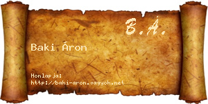 Baki Áron névjegykártya